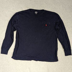 Ralph Lauren Polo Long Sleeve Black Pocket T-shirt Size L